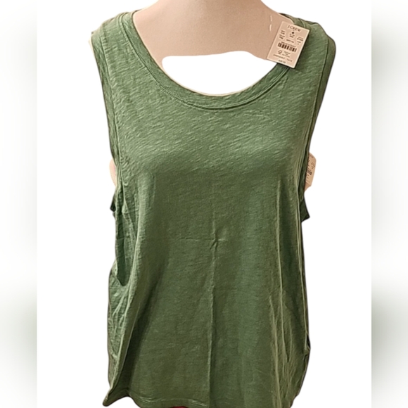 NWT J.Crew girlfriend tank top size L  green - Picture 1 of 4